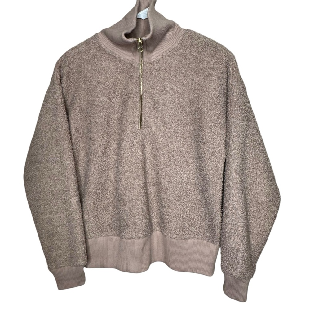 Yogalicious Winter Trail Faux Shearling Half-Zip Pullover Size S Chunky Cozy